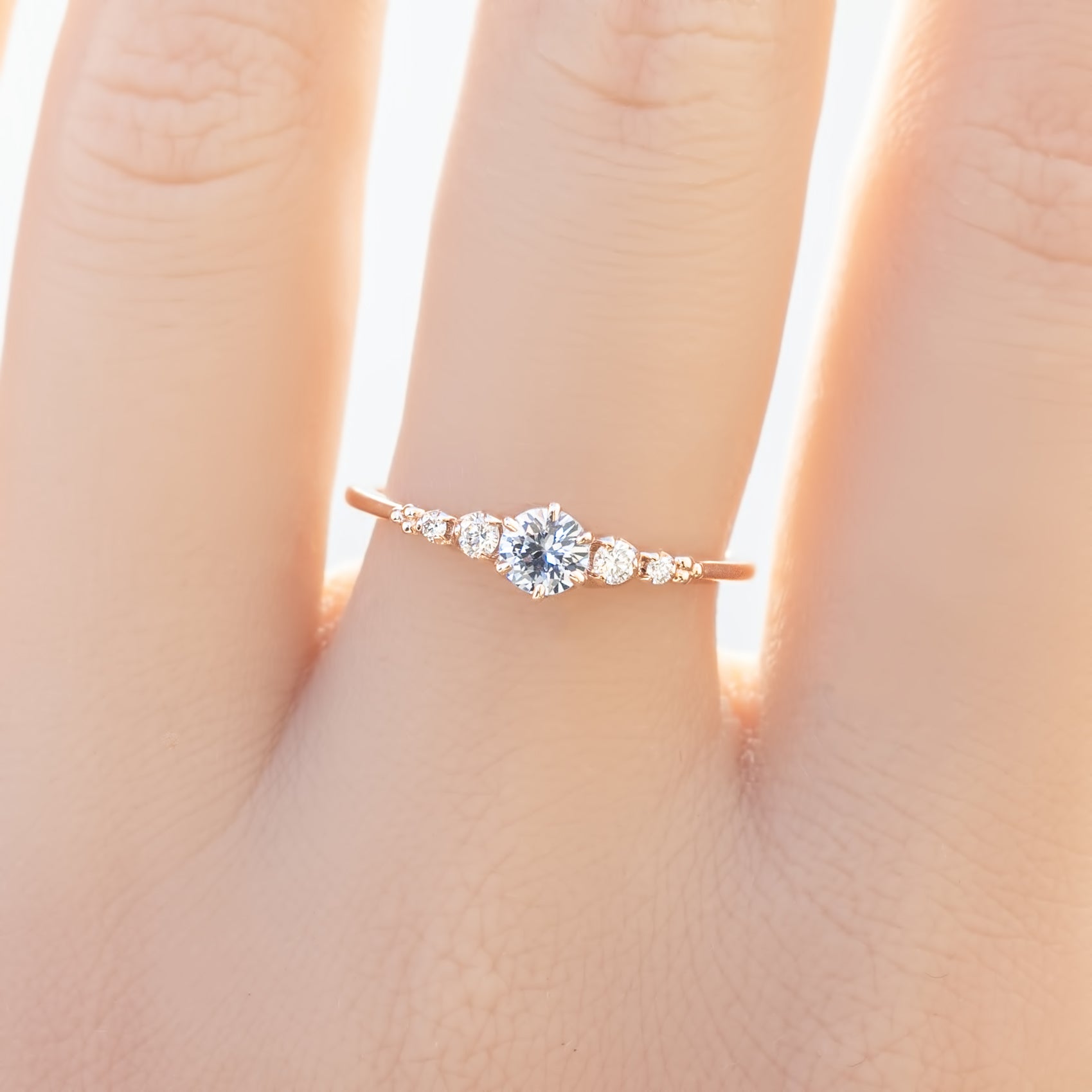 Estel Fleur Ring, 0.30ct Ceylon Sapphire