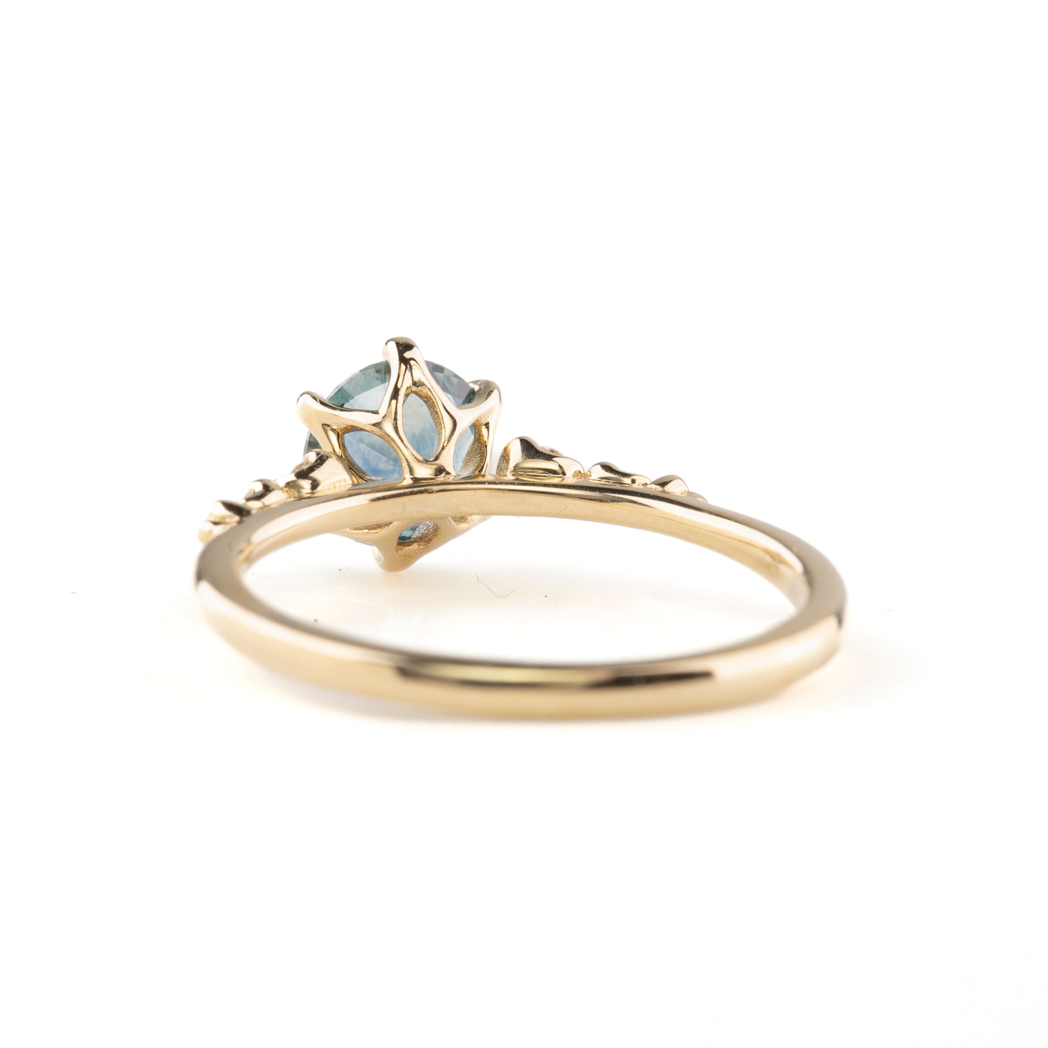Estel Fleur Ring, 1.26ct Light Blue Montana Sapphire