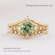 【一点物】エステルフルールリング ・1.10ct・加熱モンタナ産パルティグリーンサファイア・K14YG