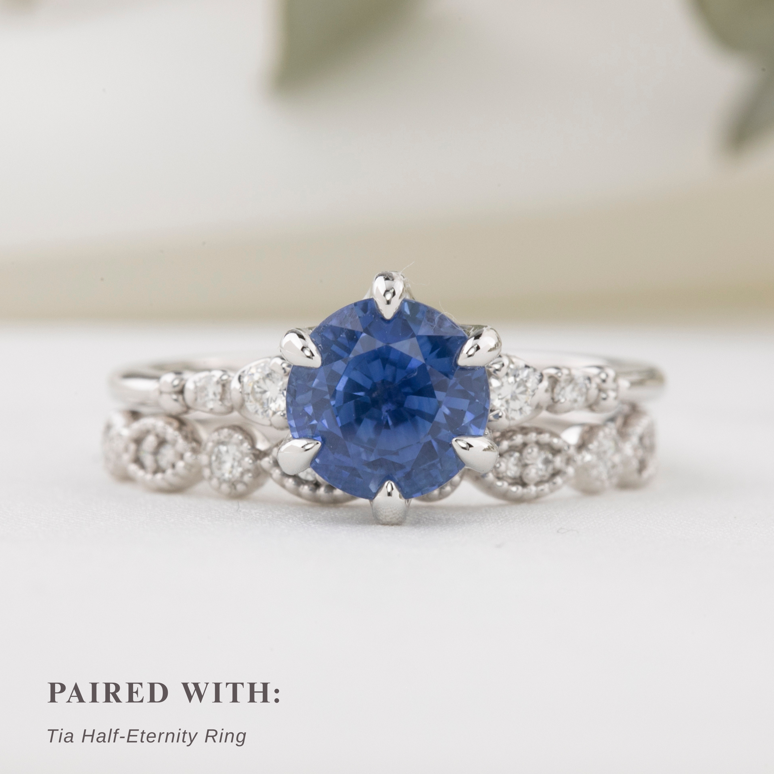 Estel Fleur Ring, 2.42ct Blue Ceylon Sapphire