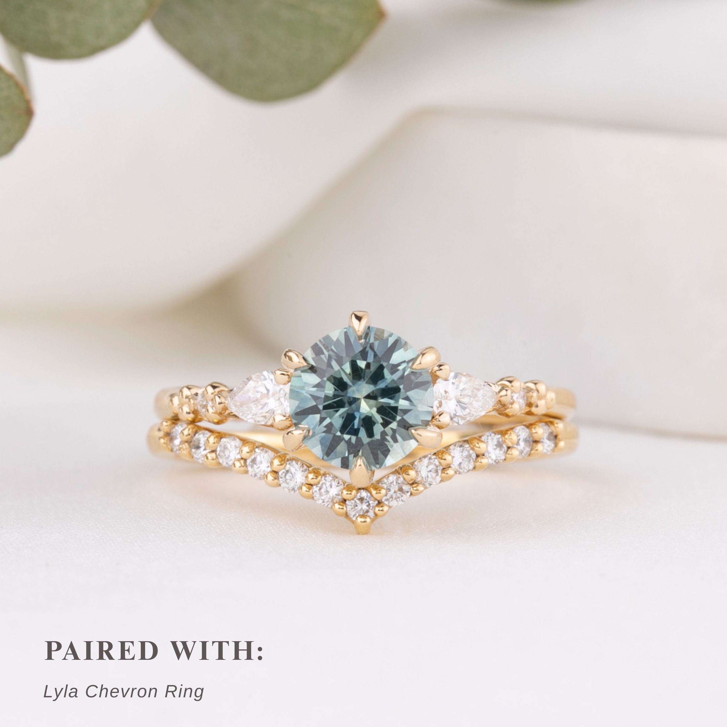 【一点物】エステルフルールペタルリング ・1.50ct・加熱モンタナ産アクアブルーサファイア・K14YG