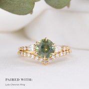 Estel Fleur Petal Ring, 1.53ct Green Montana Sapphire