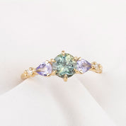Estel Fleur Petal Ring, 1.21ct Green Montana Sapphire