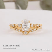 0.7ct Wisteria ring stacked with Floret Ring