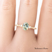Wisteria Ring 1.00ct Light Green Montana Sapphire, 14K Yellow Gold