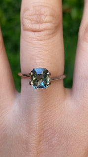 2.03ct Radiant Cut Green Ceylon Sapphire SF476