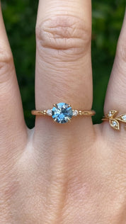 【一点物】エステルリング ・0.79ct・加熱モンタナ産ブルーサファイア・K14YG