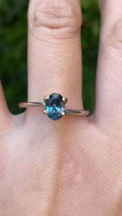 0.97ct Oval Cut Teal Blue Montana Sapphire SO709
