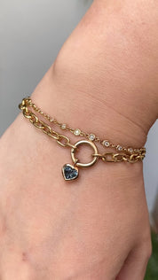 Charm Holder Bracelet with Hinged Circle Bail