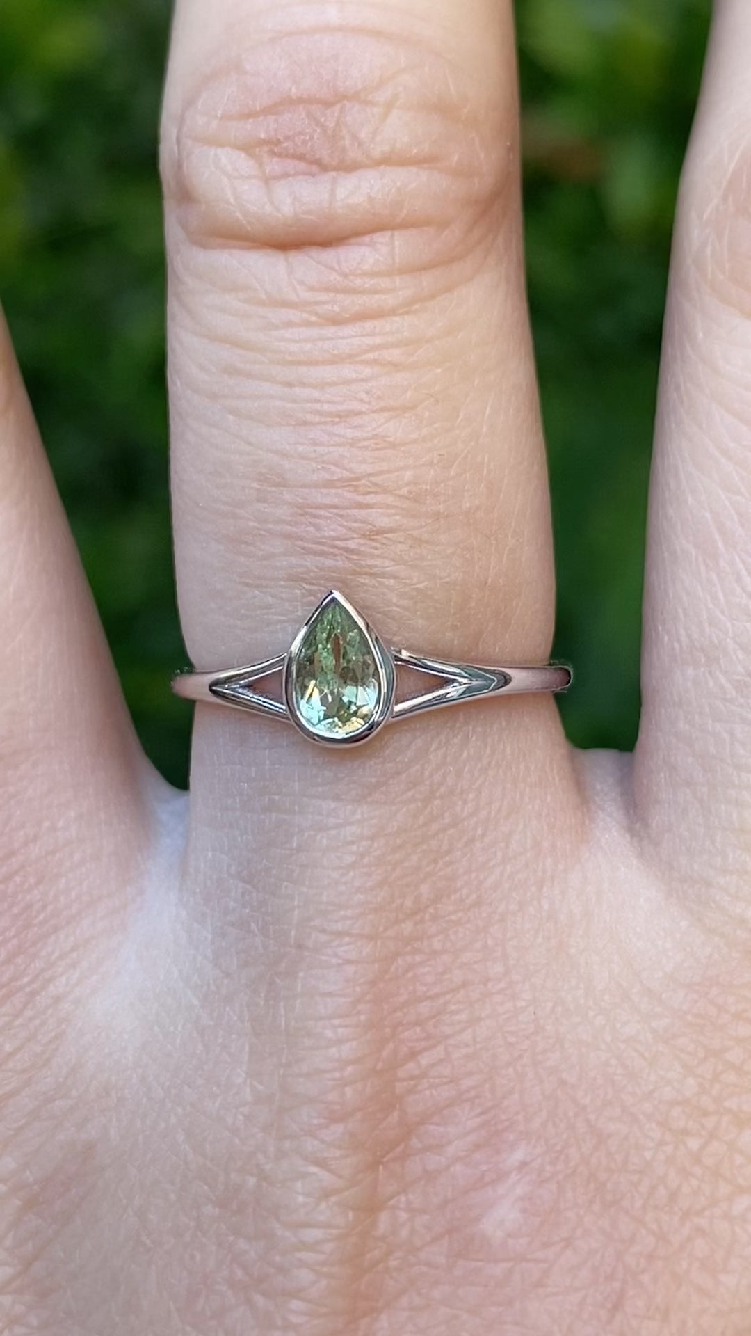 Kylie Ring, 0.50ct Light Green Montana Sapphire
