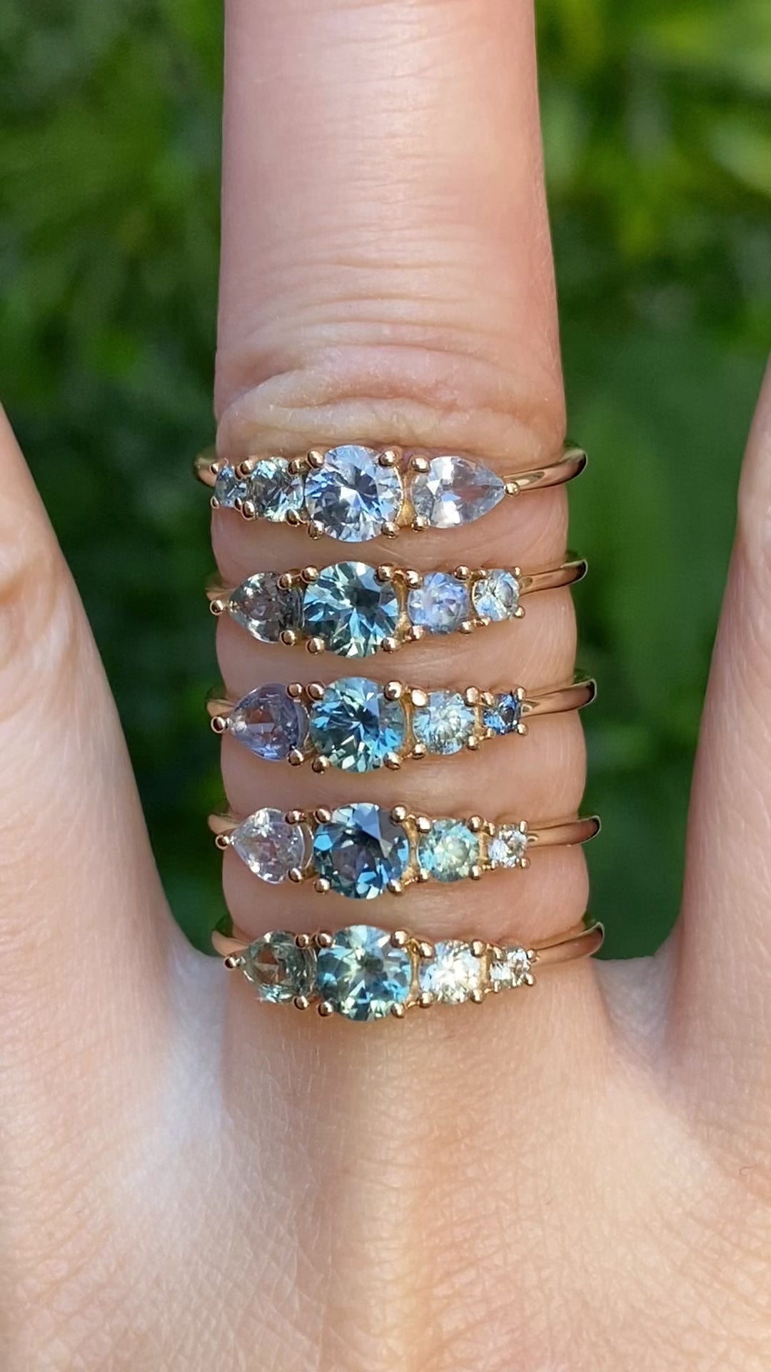 【即日配送】ドロップレッツリング ・0.84ct・マダガスカル＆モンタナ産サファイア・K14YG