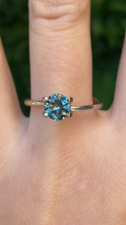 1.02ct Round Cut Blue Green Montana Sapphire SR510