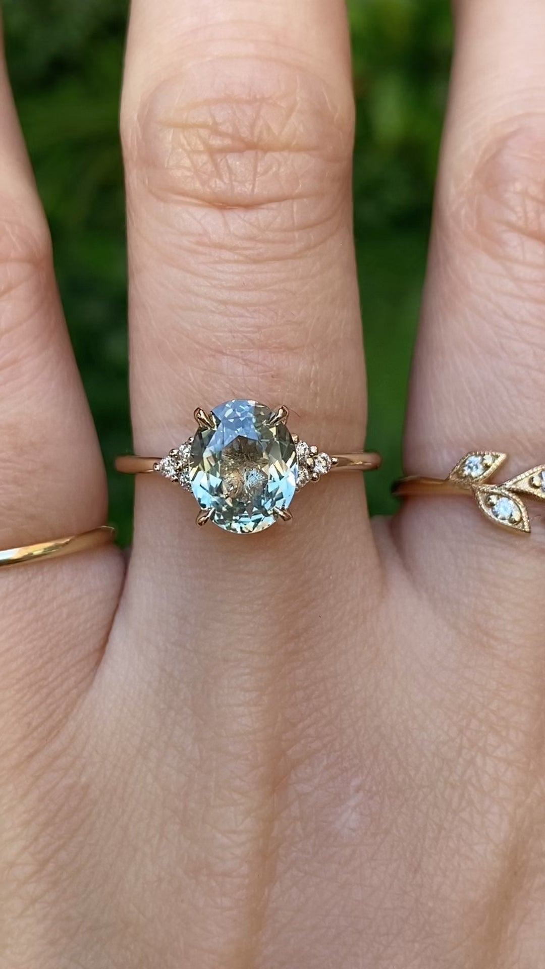 【一点物】テレサリング ・1.43ct・非加熱ライトブルーサファイア・K14YG