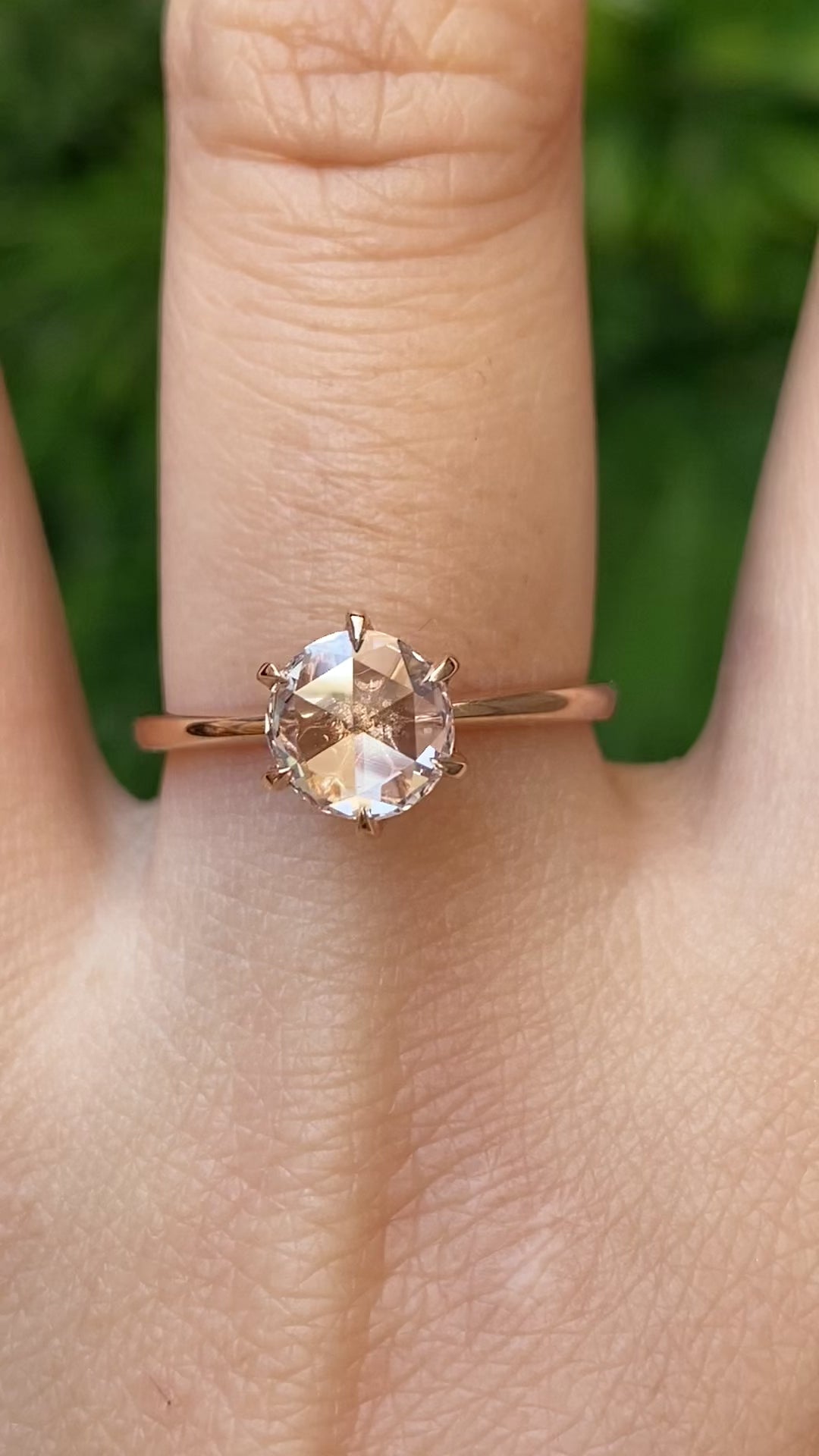 Floryn Ring, GIA Certified 1.18ct Rose Cut Diamond, 14k rose gold (One of a kind)
