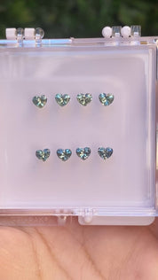 0.30ct Calibrated Heart Madagascar Green, Blue Green Sapphire (4.5mm)