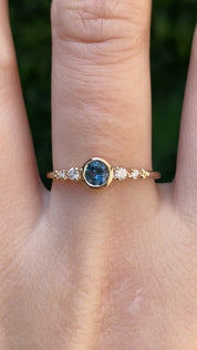 Estel Fleur Bezel Ring, 0.30ct Montana Sapphire