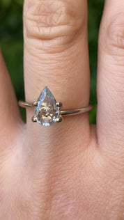 1.53ct Pear Cut Light Green Madagascar Sapphire SF529