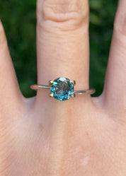 1.17ct Round Cut Blue Green Montana Sapphire SR487