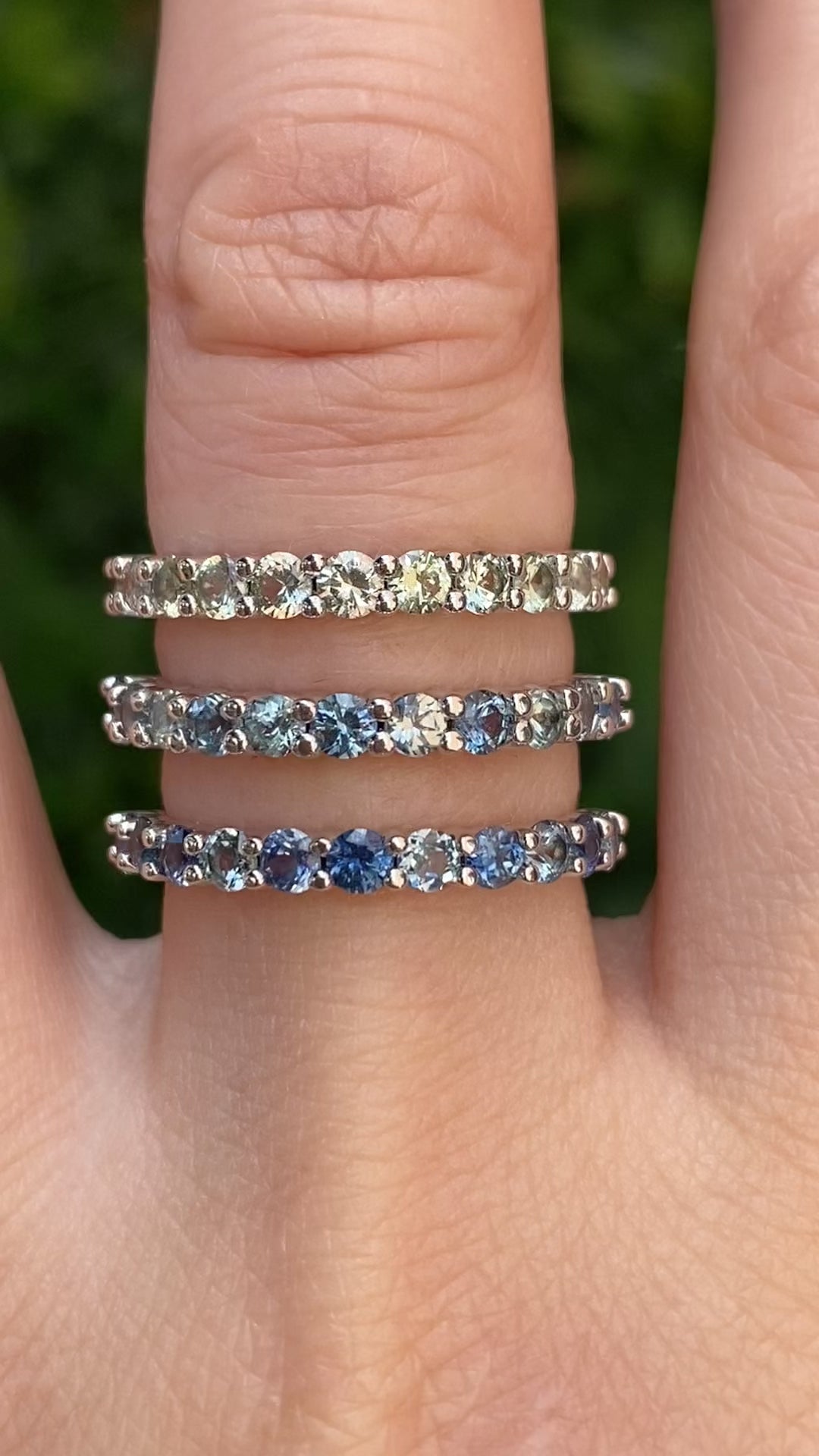 Lydia Montana Sapphire Band 2.5mm-0.80ctw, 14k White gold