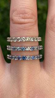 Lydia Montana Sapphire Band 2.5mm-0.80ctw, 14k White gold