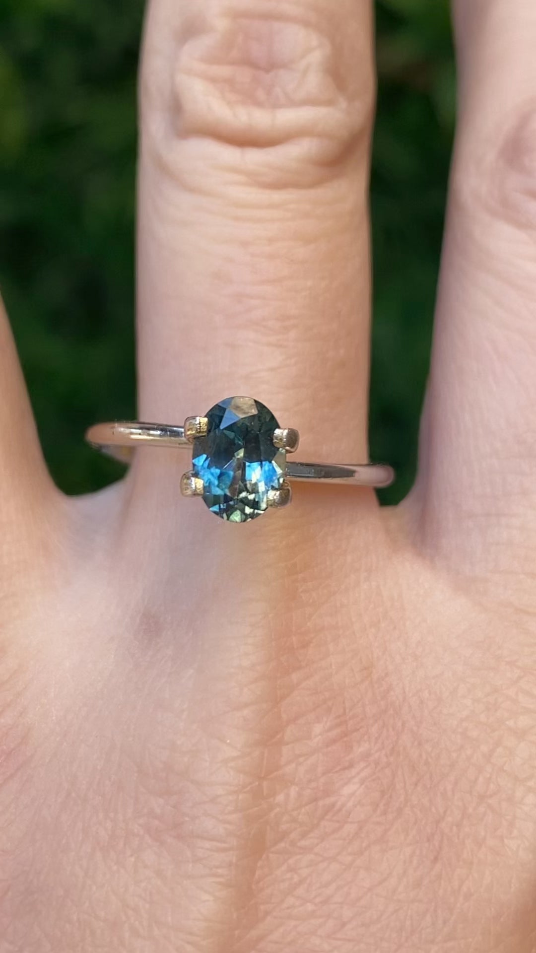 1.23ct Oval Cut Blue Green Montana Sapphire SO687