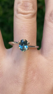 1.23ct Oval Cut Blue Green Montana Sapphire SO687