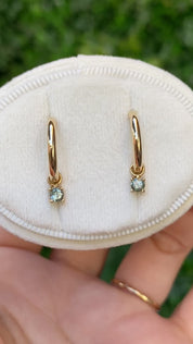Montana Sapphire Hoop Earrings | 4 prong