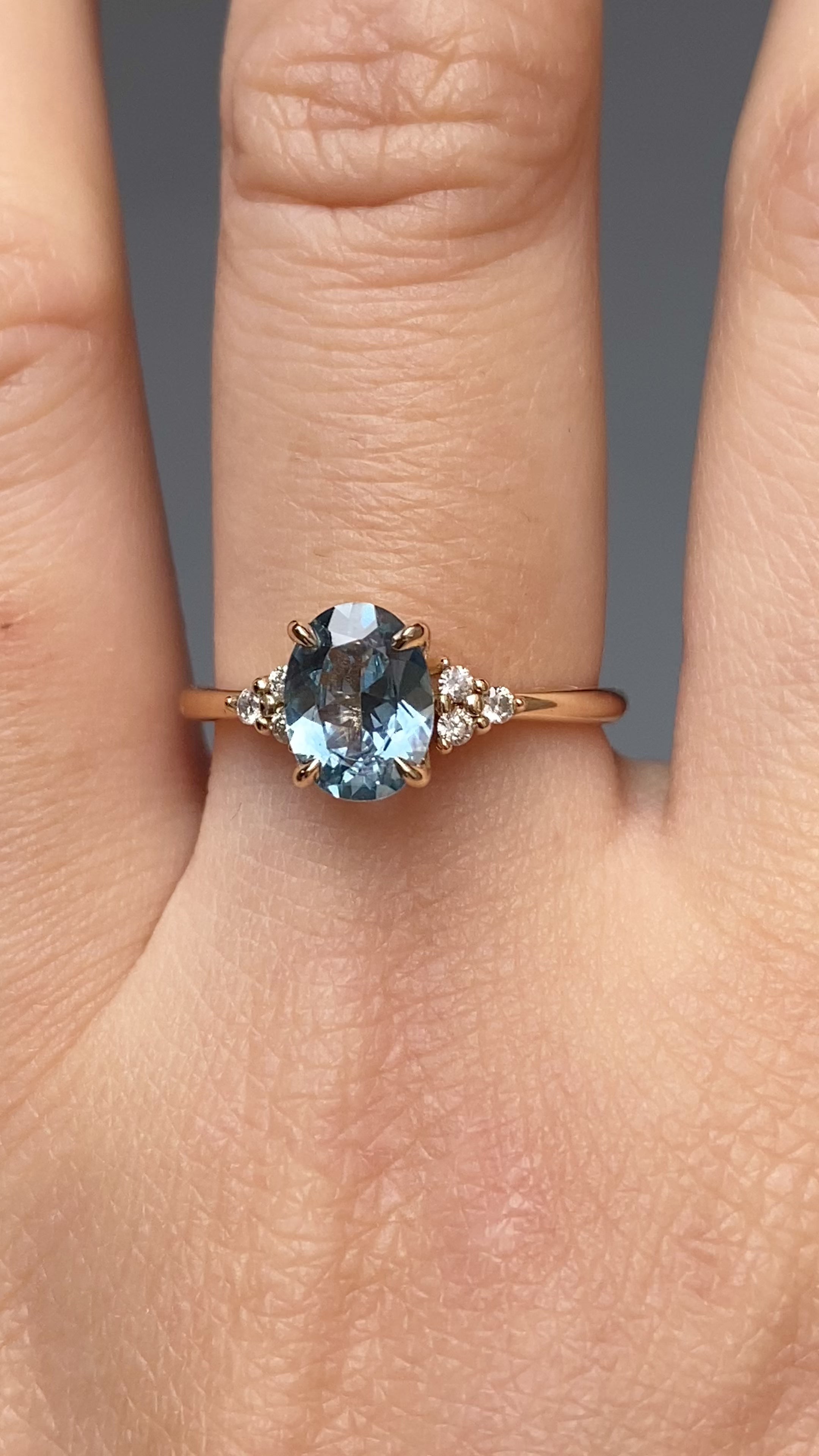 Teresa Ring 1.34ct Blue Montana Sapphire, 14k Yellow Gold (One of a kind)