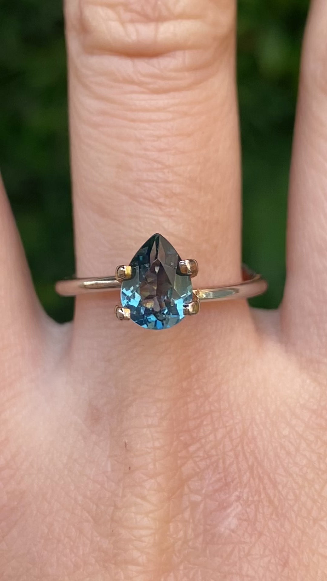 1.27ct Pear Cut Light Blue Green Sapphire SF584