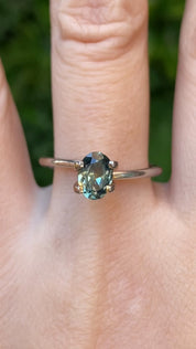 1.07ct Oval Cut Blue Green Montana Sapphire SO706