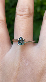 0.98ct Pear Cut Teal Blue Madagascar Sapphire SF439