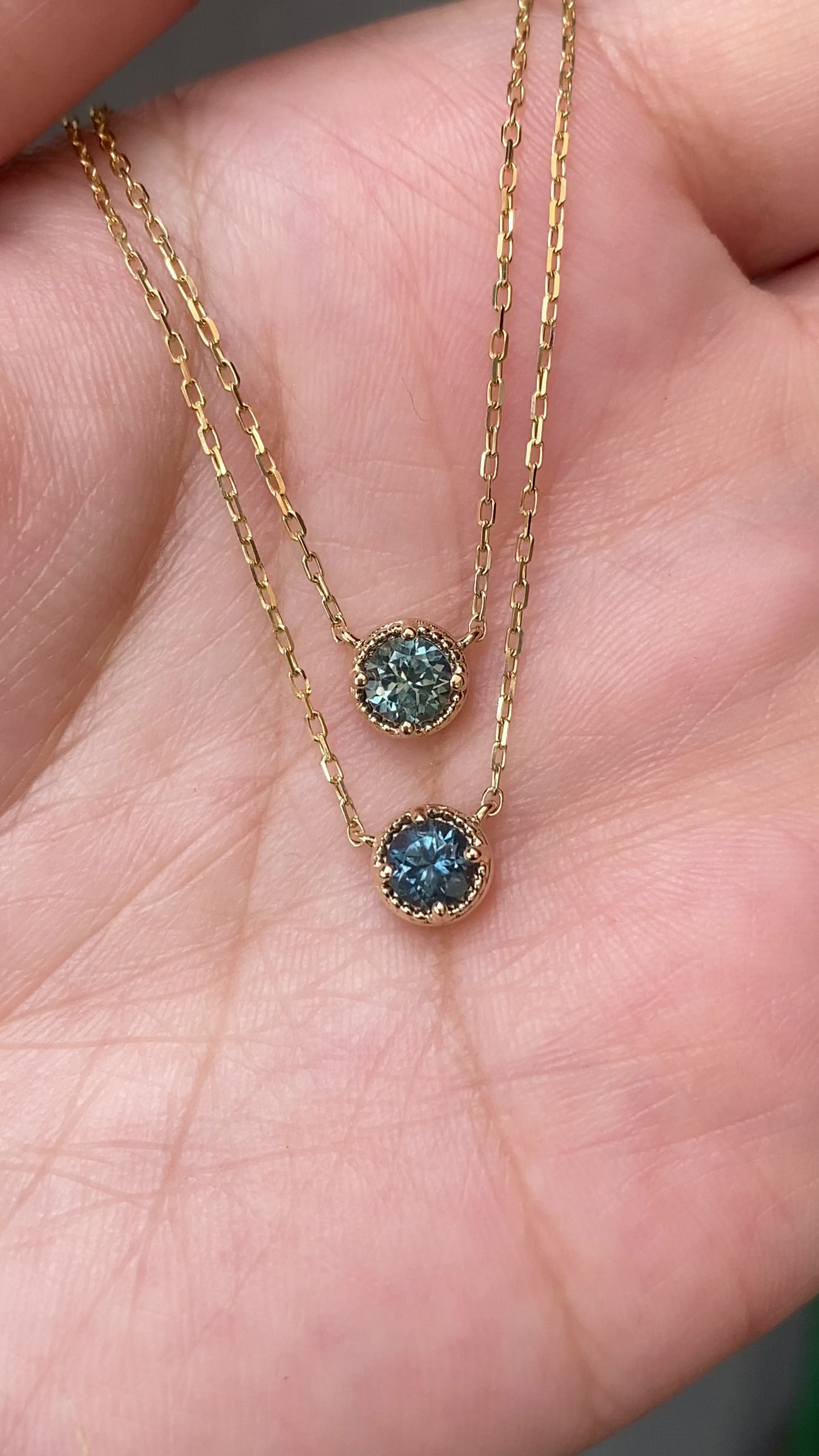 Dahlia 0.50ct Montana Sapphire Solitaire Necklace