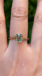 1.45ct Emerald Cut Green Montana Sapphire SF353
