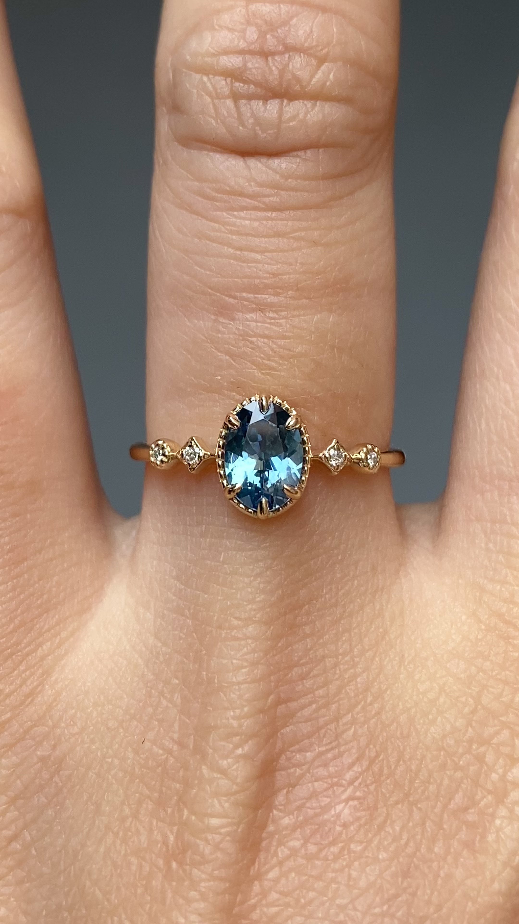 Stella Ring 1.02ct Blue Green Montana Sapphire Ring (One of a kind)