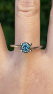 1.11ct Round Cut Blue Green Montana Sapphire SR509