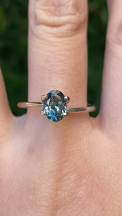1.07ct Oval Cut Blue Green Montana Sapphire SO689