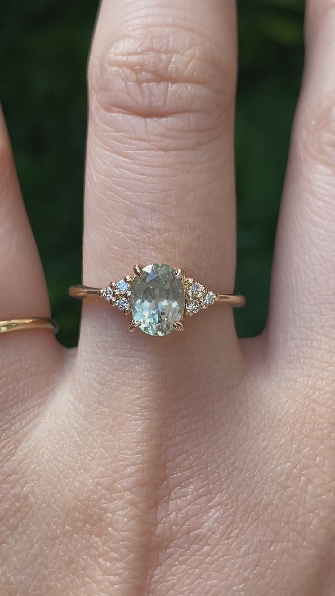 【一点物】テレサリング ・1.17ct・非加熱ライトブルーサファイア・K14YG