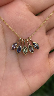 14K Gold Patia Marquise-Cut 0.30ct Madagascar Sapphire Charm | 6.0mm