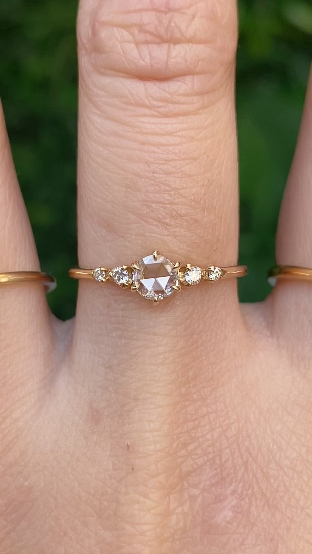 Mila Ring, 0.20ct Round Rose Cut Diamond