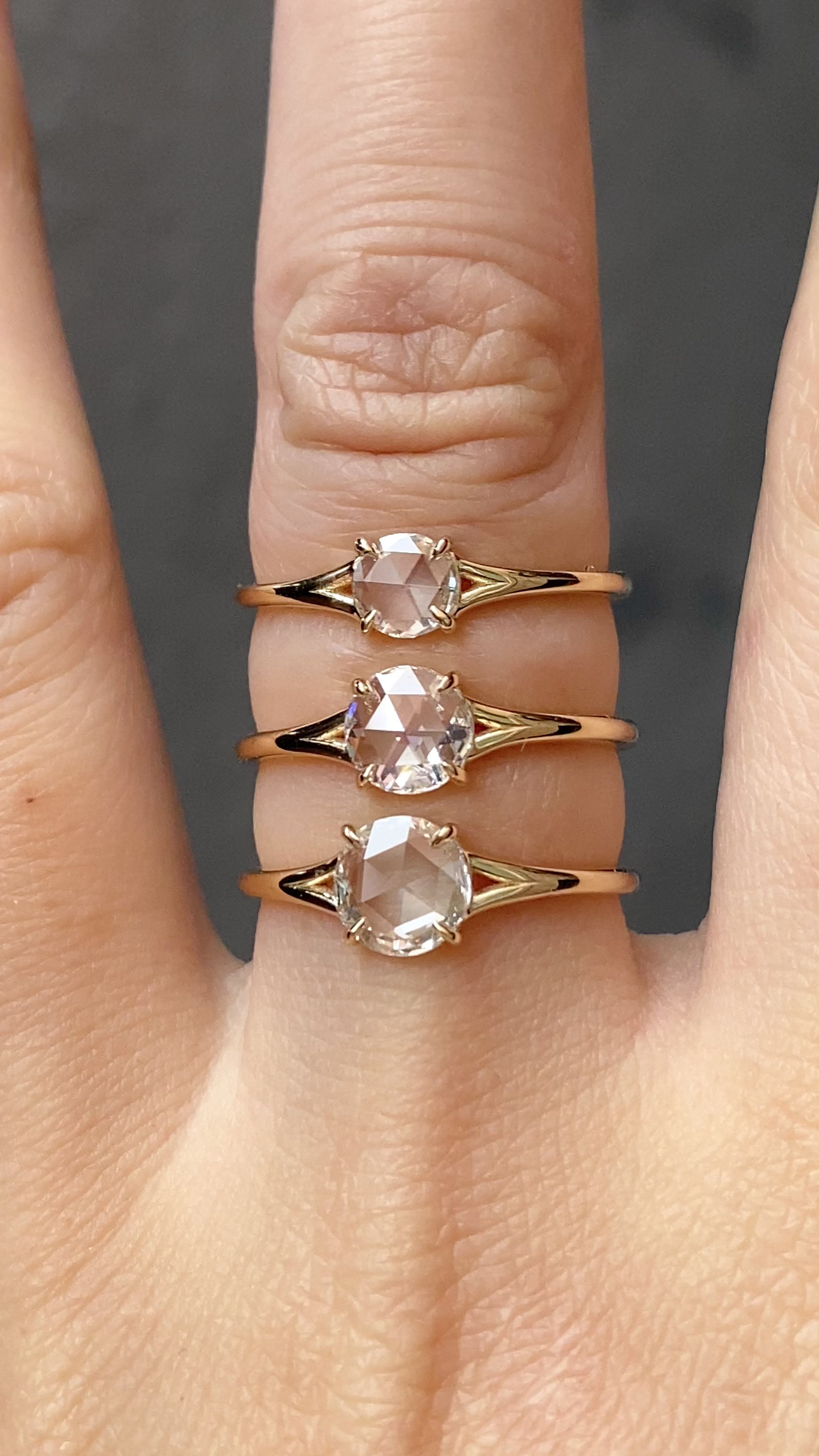 Kylie Ring, Round Rose Cut Diamond