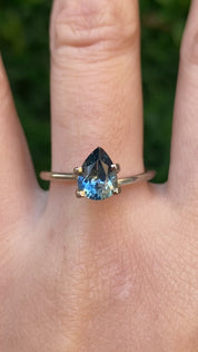 1.43ct Pear Cut Blue Green Sapphire SF582