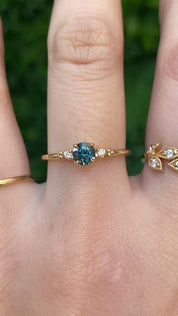 【即日配送】エステルリング ・0.45ct・クイーンズランド産ブルーグリーンサファイア・K14YG