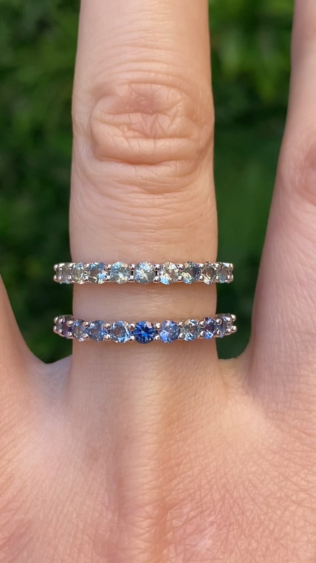 Lydia Montana Sapphire Band 2.5mm-0.80ctw, 14k White gold