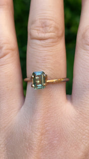 1.47ct Emerald Cut Green Montana Sapphire SF354