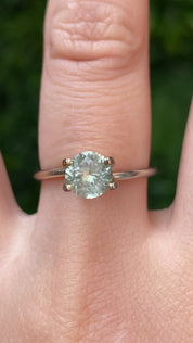 1.33ct Round Cut Light Green Montana Sapphire Sapphire SR468