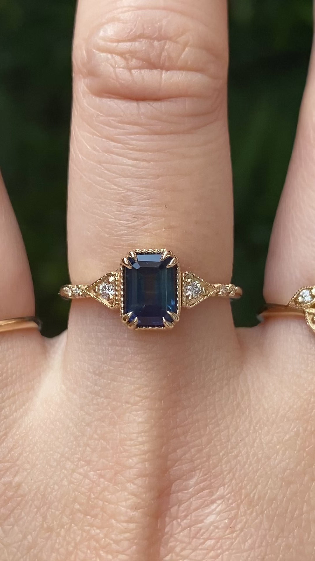 【一点物】アガサリング ・1.06ct・加熱モンタナ産ティールブルーサファイア・K14YG