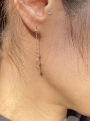 Star Diamond Chain Drop Earrings