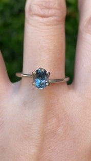 1.14ct Oval Cut Teal Blue Montana Sapphire SO707