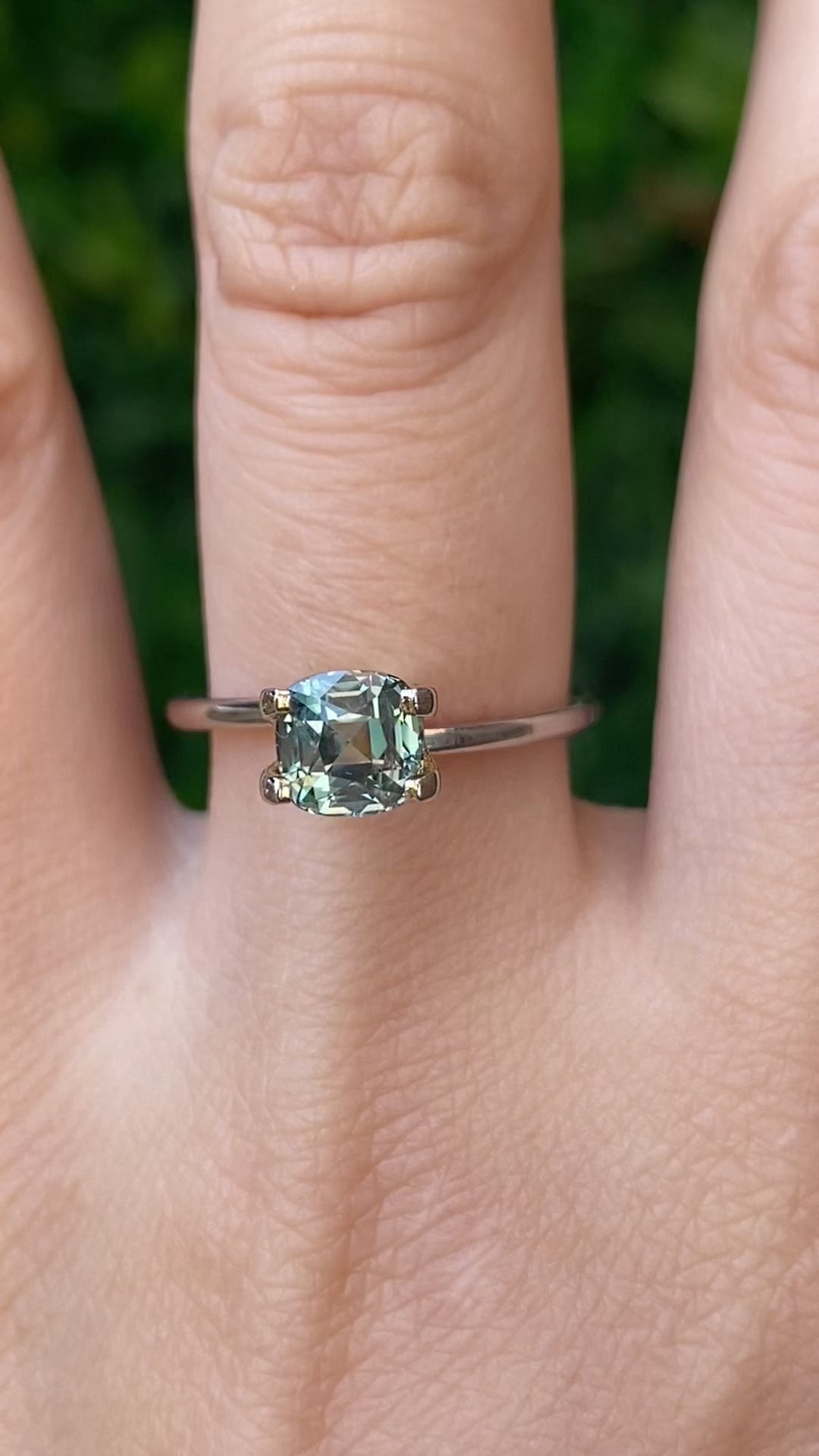 1.56ct Cushion Cut Green Montana Sapphire Sapphire SF561