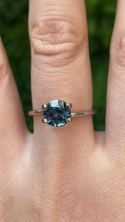 2.01ct Round Cut Blue Green Montana Sapphire Sapphire SR472